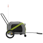 Pet Bike Trailer Green and Grey Oxford Fabric and Iron