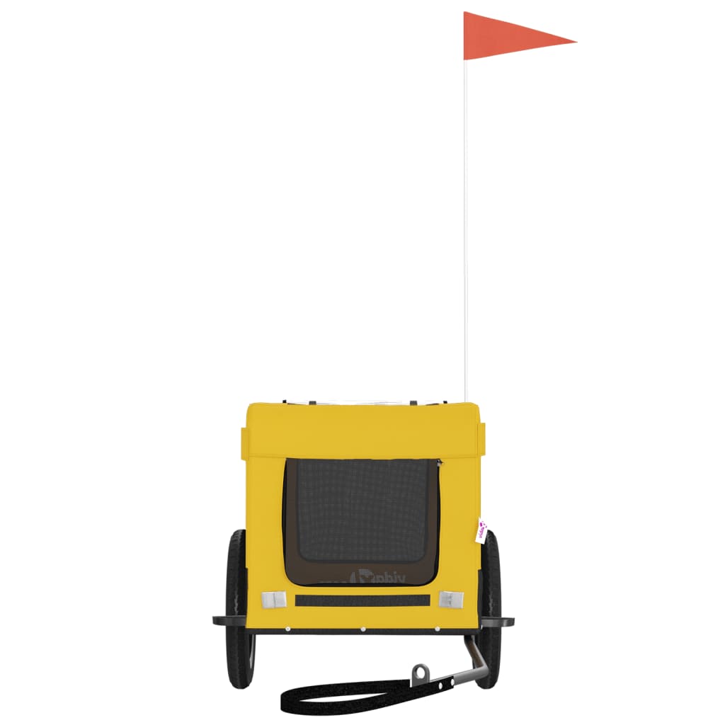 Pet Bike Trailer Yellow and Black Oxford Fabric&Iron