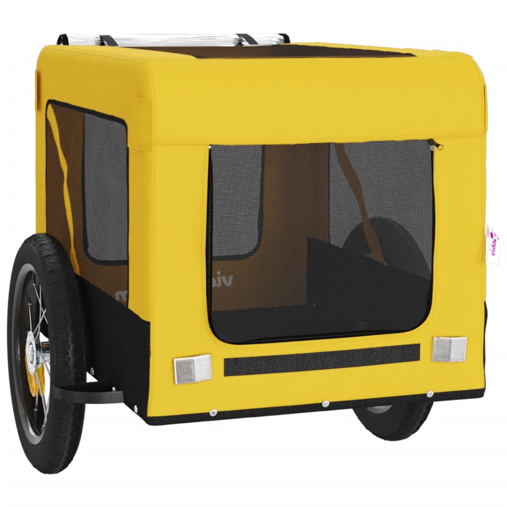 Pet Bike Trailer Yellow and Black Oxford Fabric&Iron