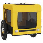 Pet Bike Trailer Yellow and Black Oxford Fabric&Iron