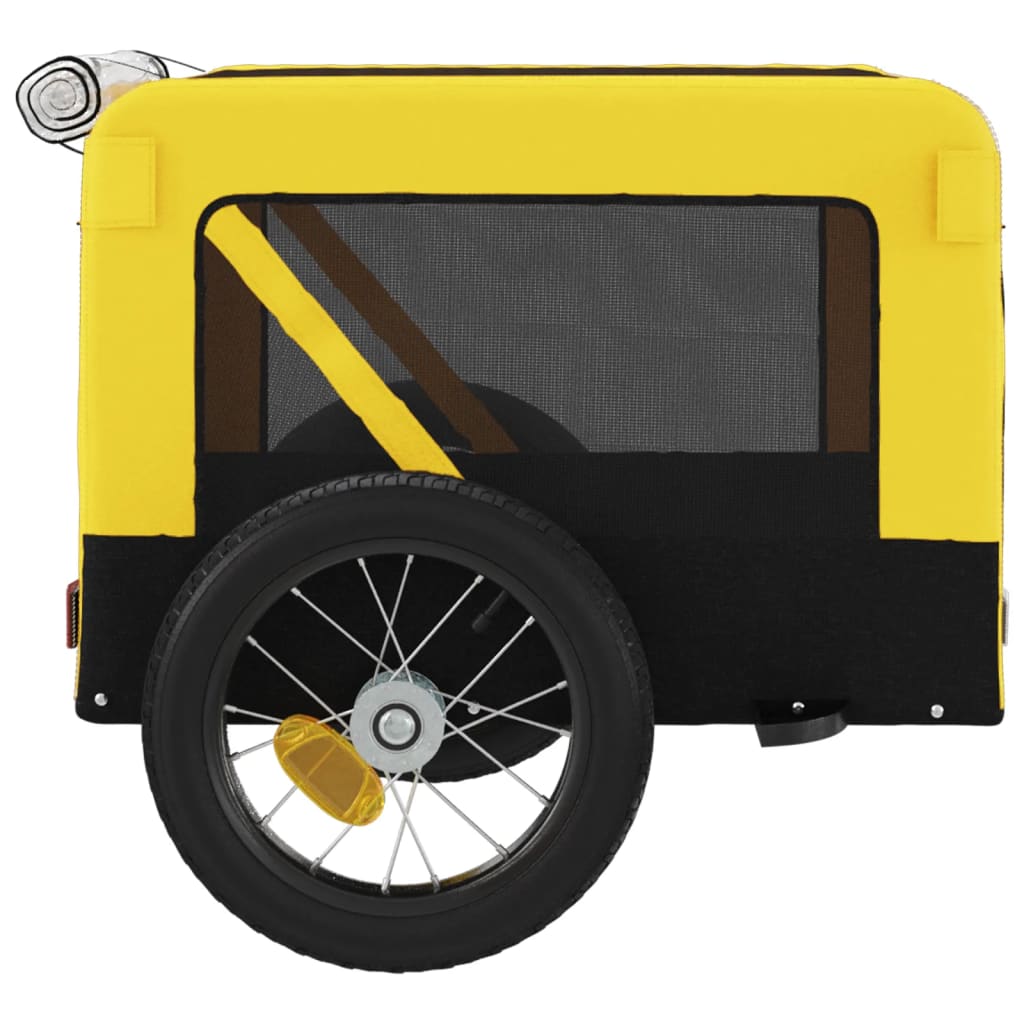 Pet Bike Trailer Yellow and Black Oxford Fabric&Iron