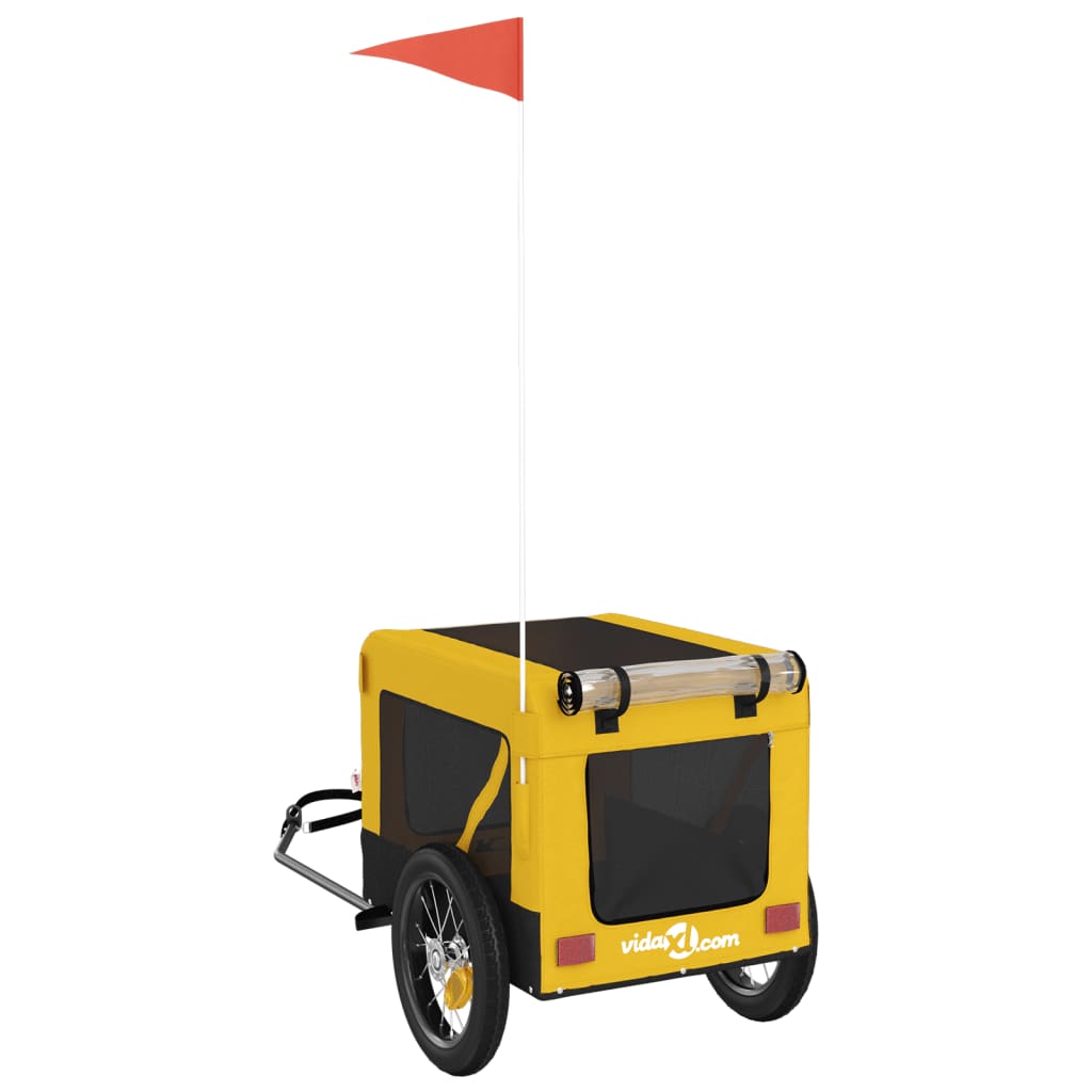 Pet Bike Trailer Yellow and Black Oxford Fabric&Iron