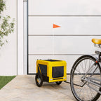 Pet Bike Trailer Yellow and Black Oxford Fabric&Iron