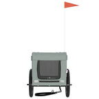 Pet Bike Trailer Grey and Black Oxford Fabric&Iron