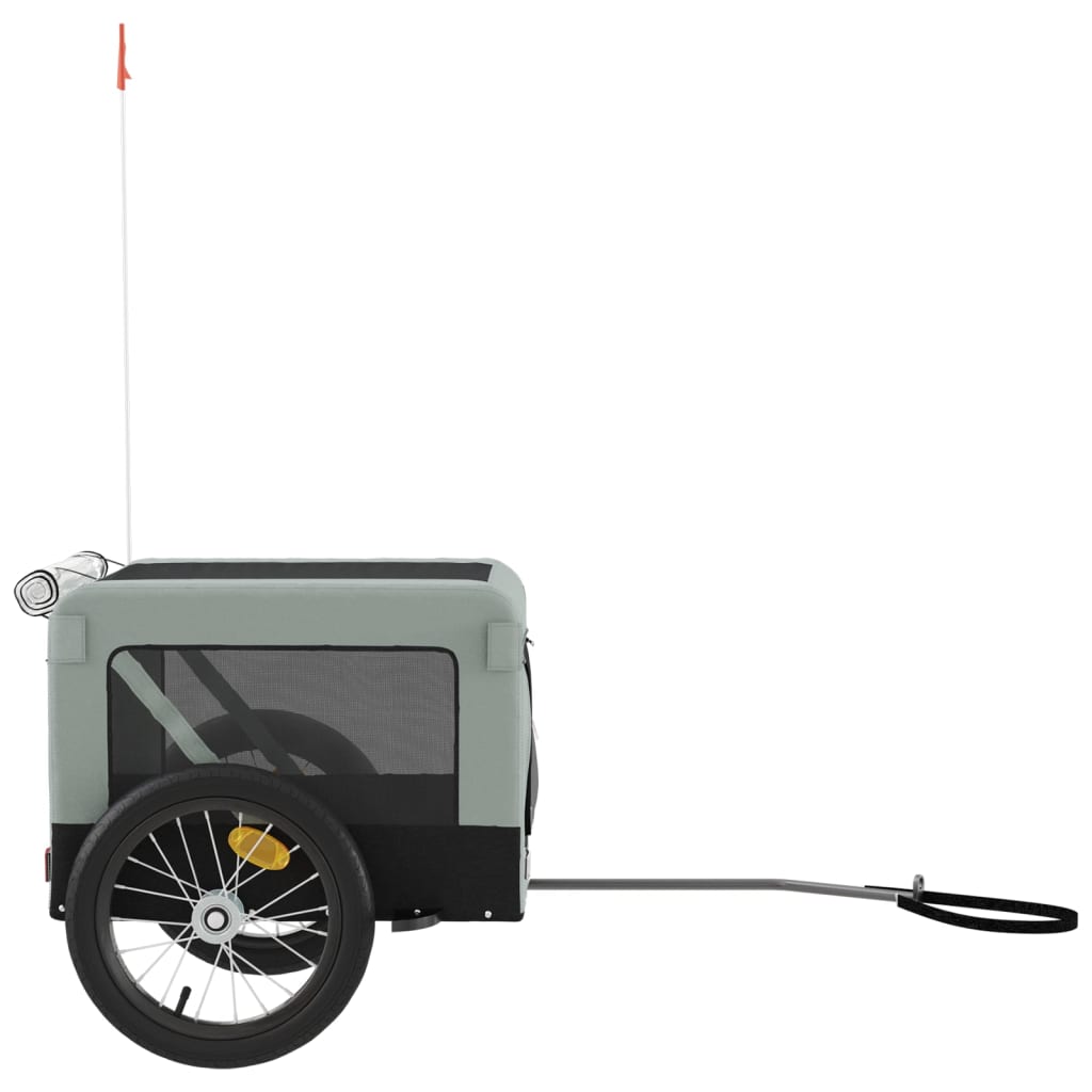 Pet Bike Trailer Grey and Black Oxford Fabric&Iron