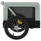 Pet Bike Trailer Grey and Black Oxford Fabric&Iron