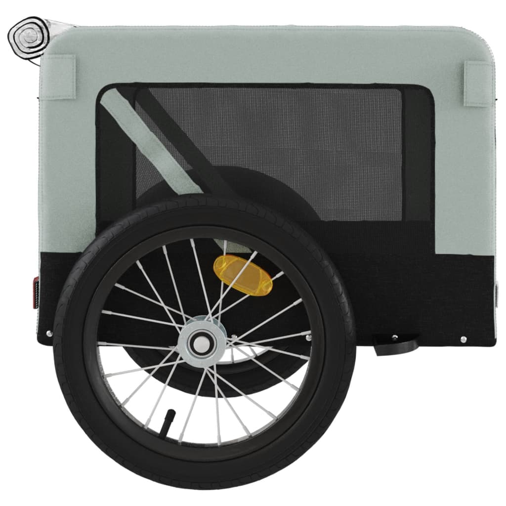Pet Bike Trailer Grey and Black Oxford Fabric&Iron