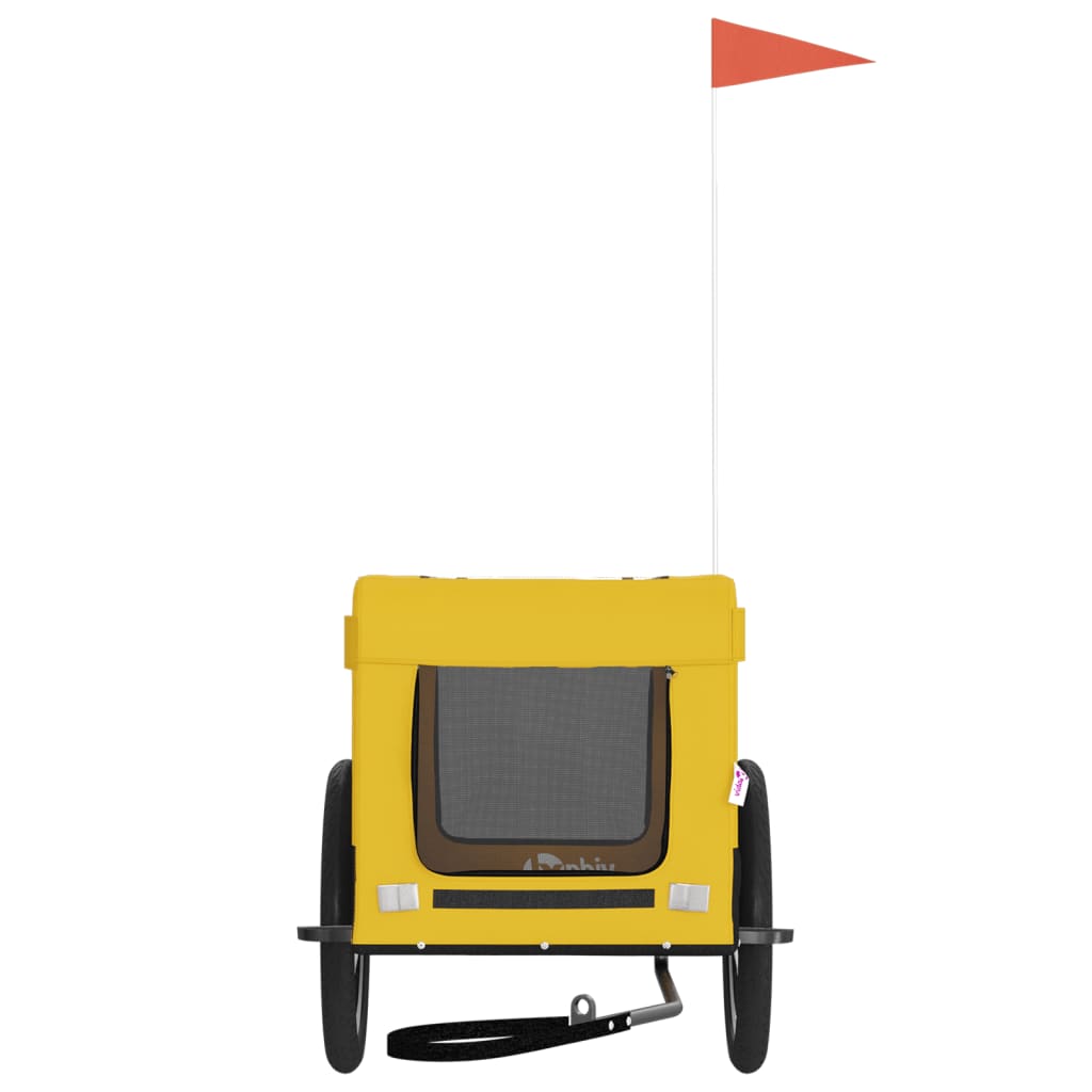 Pet Bike Trailer Yellow and Black Oxford Fabric&Iron