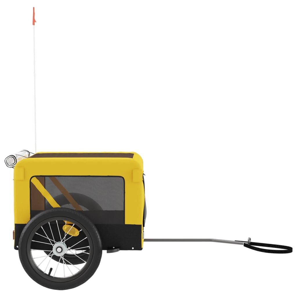 Pet Bike Trailer Yellow and Black Oxford Fabric&Iron
