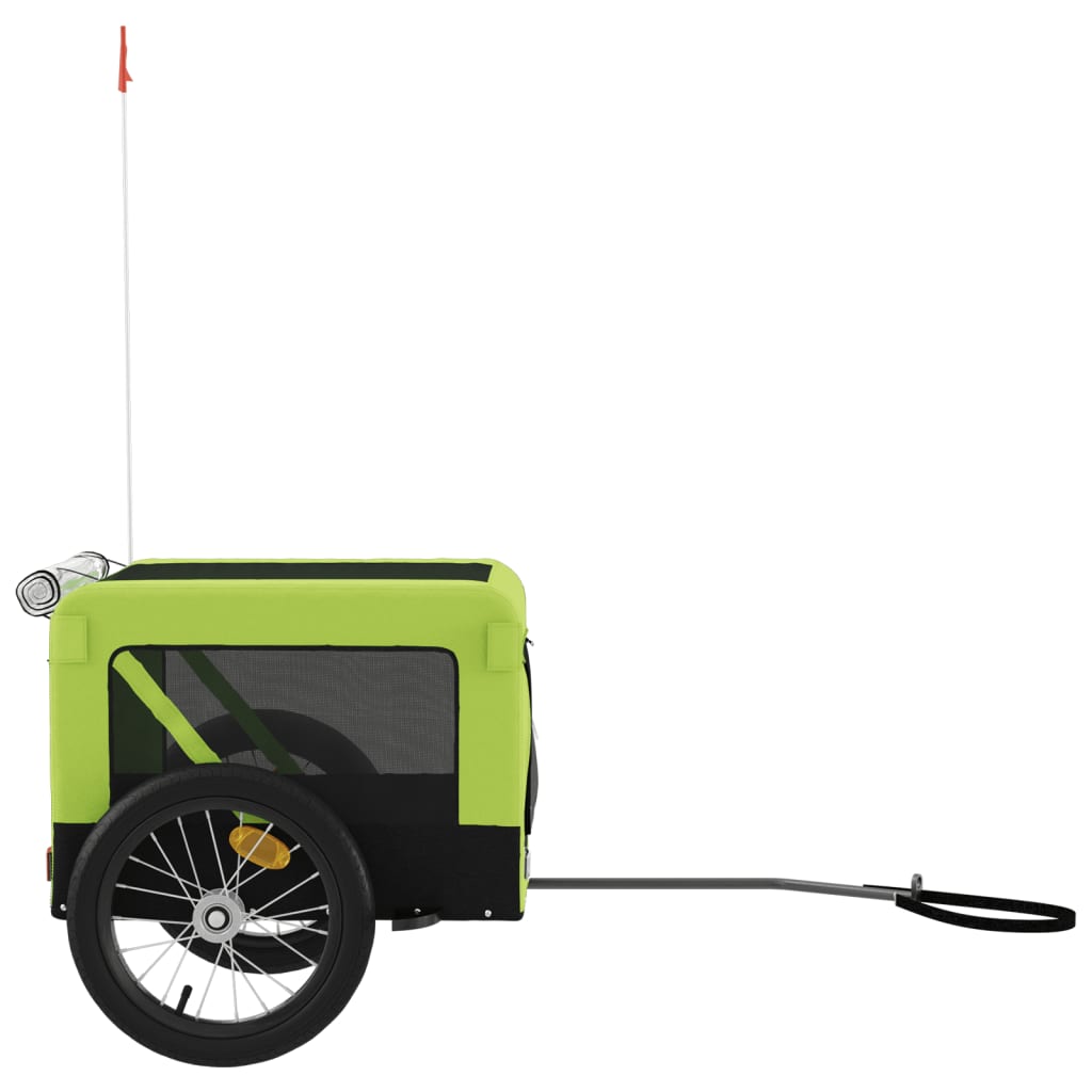 Pet Bike Trailer Green and Black Oxford Fabric and Iron
