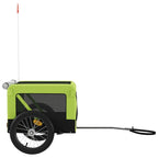 Pet Bike Trailer Green and Black Oxford Fabric and Iron
