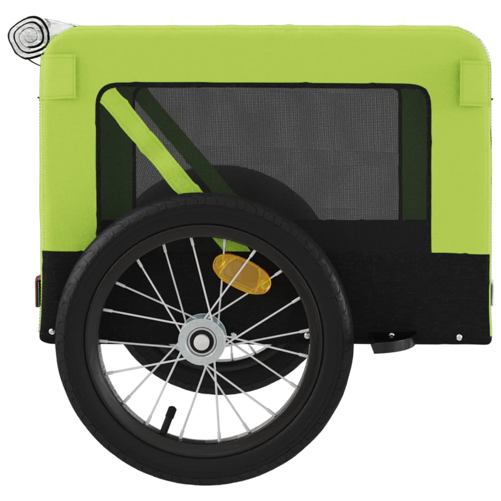 Pet Bike Trailer Green and Black Oxford Fabric and Iron