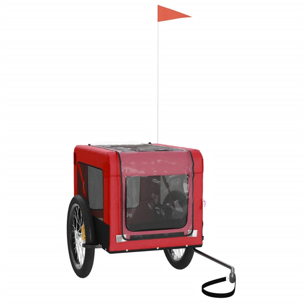 Pet Bike Trailer Red and Black Oxford Fabric&Iron