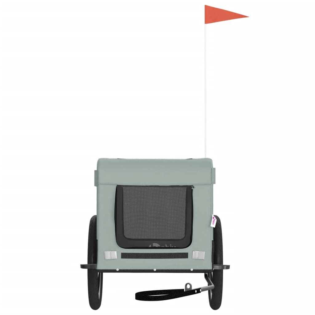 Pet Bike Trailer Grey and Black Oxford Fabric&Iron