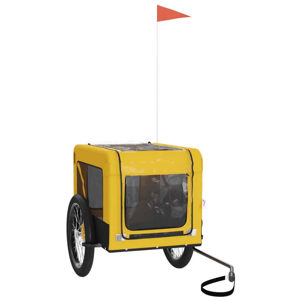 Pet Bike Trailer Yellow and Black Oxford Fabric&Iron