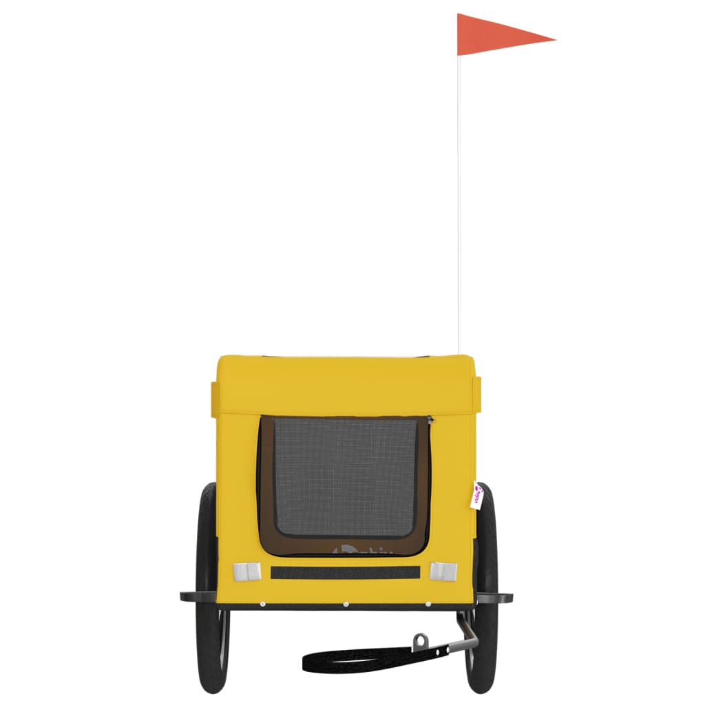 Pet Bike Trailer Yellow and Black Oxford Fabric&Iron