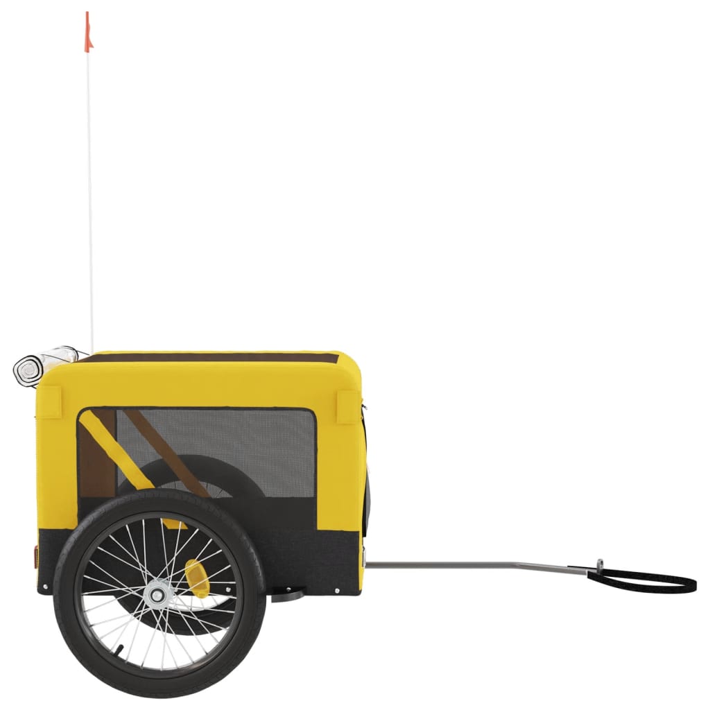 Pet Bike Trailer Yellow and Black Oxford Fabric&Iron