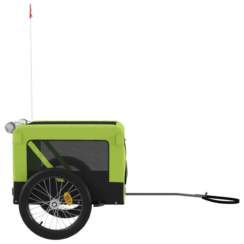 Pet Bike Trailer Green and Black Oxford Fabric and Iron