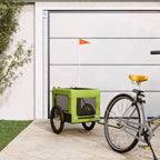 Pet Bike Trailer Green and Black Oxford Fabric and Iron