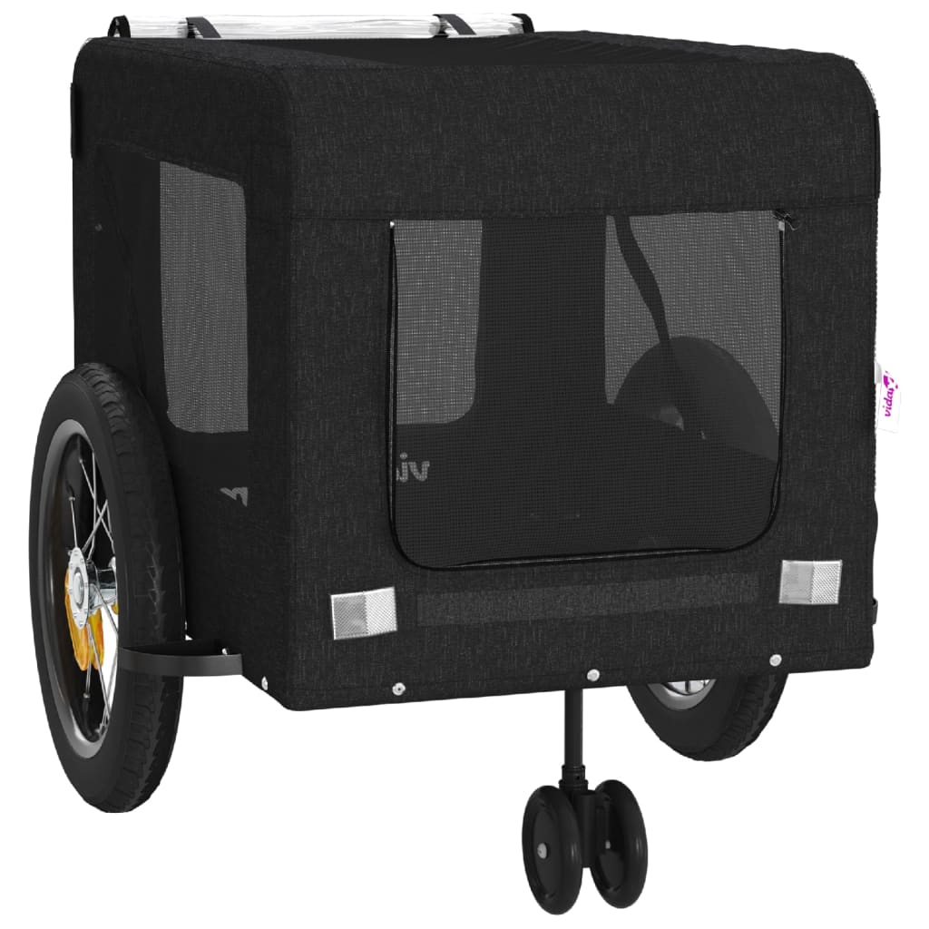 Pet Bike Trailer Black Oxford Fabric and Iron