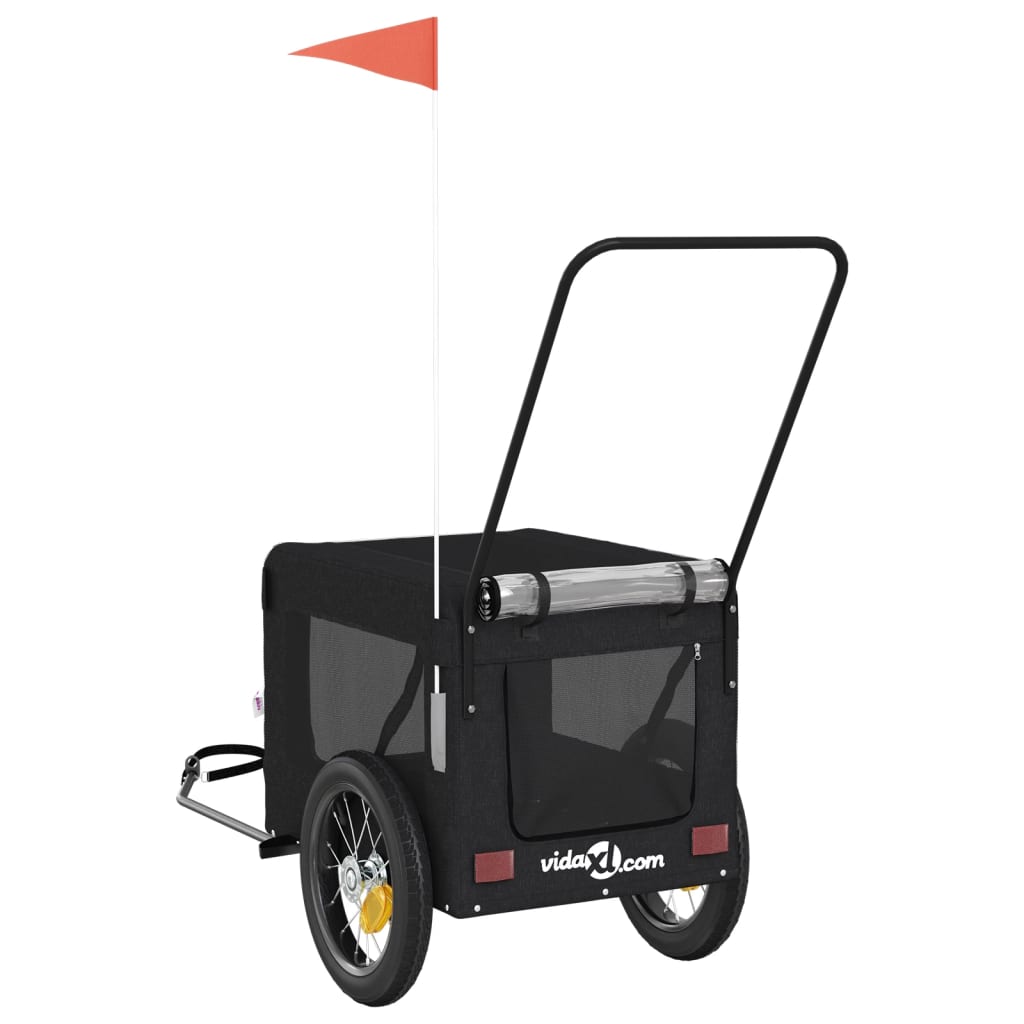 Pet Bike Trailer Black Oxford Fabric and Iron