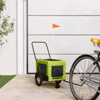Pet Bike Trailer Green and Black Oxford Fabric and Iron