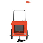 Pet Bike Trailer Orange and Black Oxford Fabric and Iron