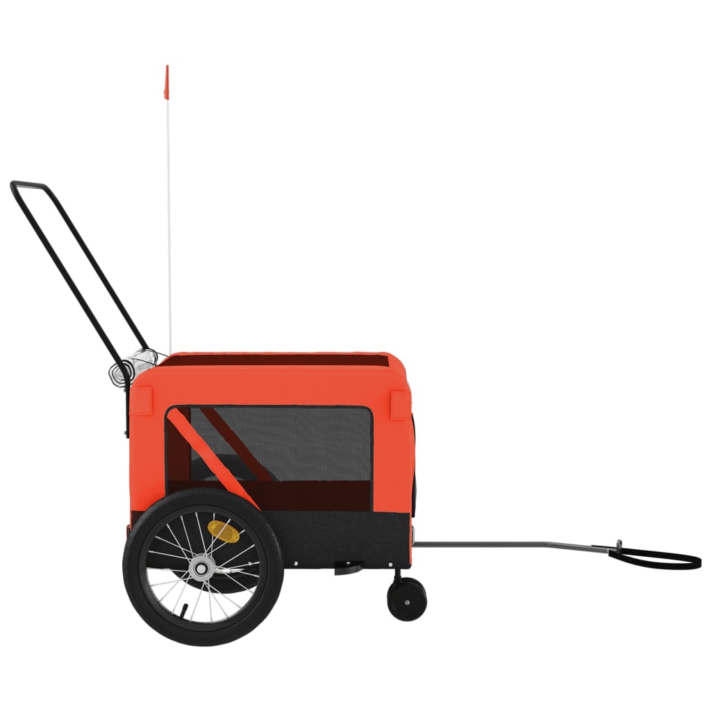 Pet Bike Trailer Orange and Black Oxford Fabric and Iron