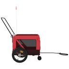 Pet Bike Trailer Red and Black Oxford Fabric and Iron