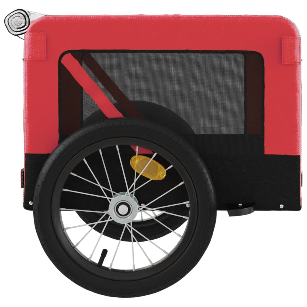 Pet Bike Trailer Red and Black Oxford Fabric and Iron