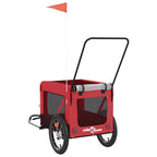 Pet Bike Trailer Red and Black Oxford Fabric and Iron