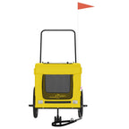 Pet Bike Trailer Yellow and Black Oxford Fabric and Iron
