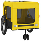 Pet Bike Trailer Yellow and Black Oxford Fabric and Iron