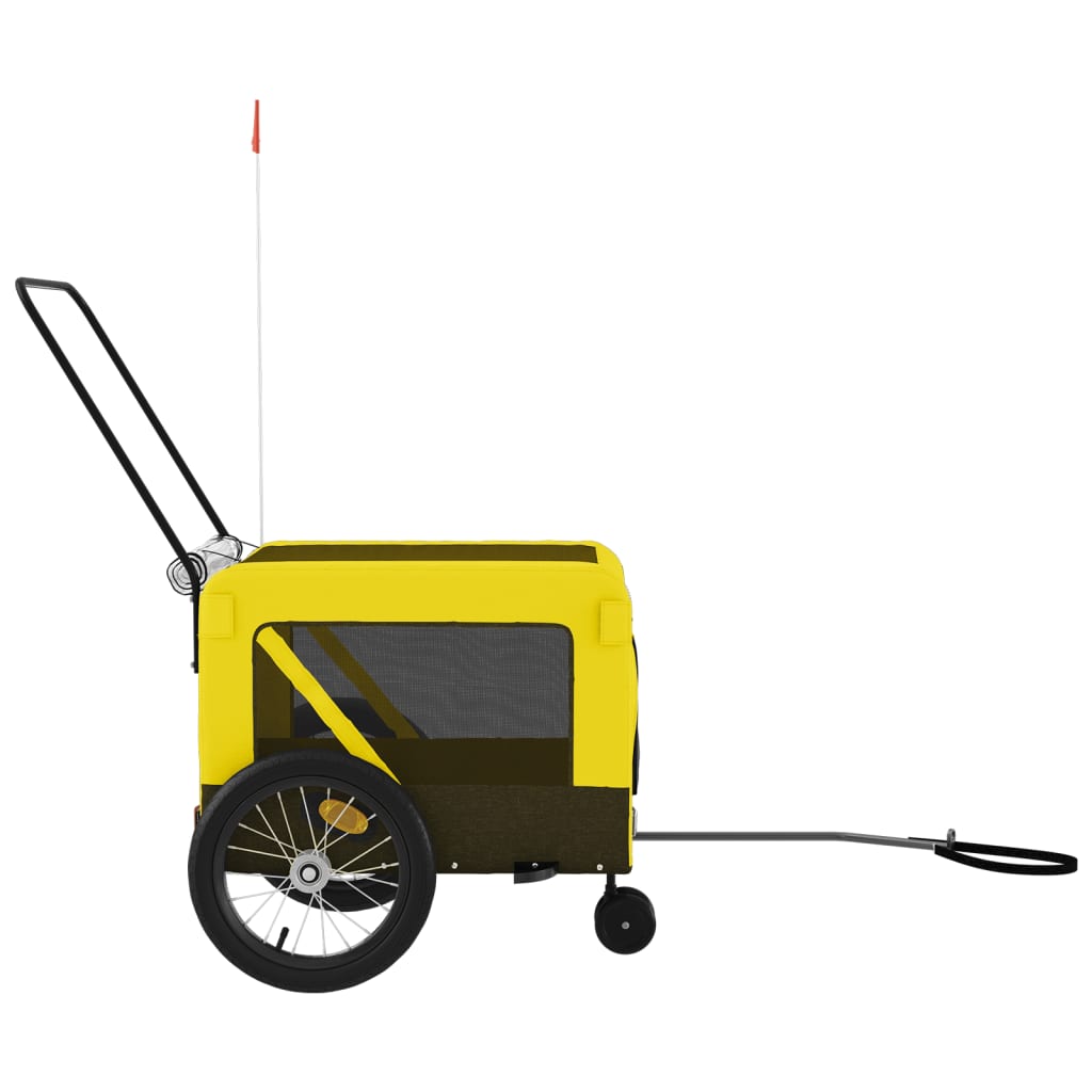 Pet Bike Trailer Yellow and Black Oxford Fabric and Iron