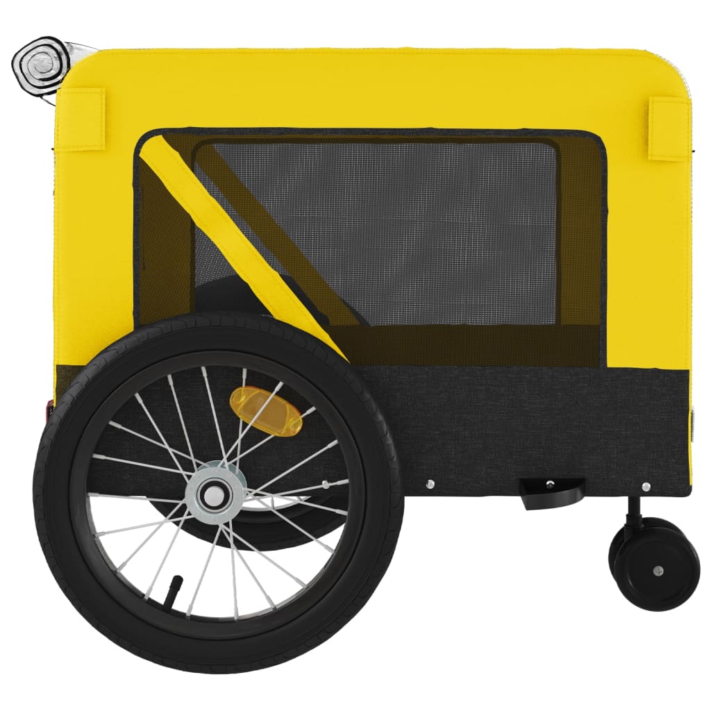 Pet Bike Trailer Yellow and Black Oxford Fabric and Iron