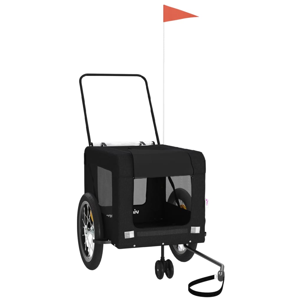 Pet Bike Trailer Black Oxford Fabric and Iron