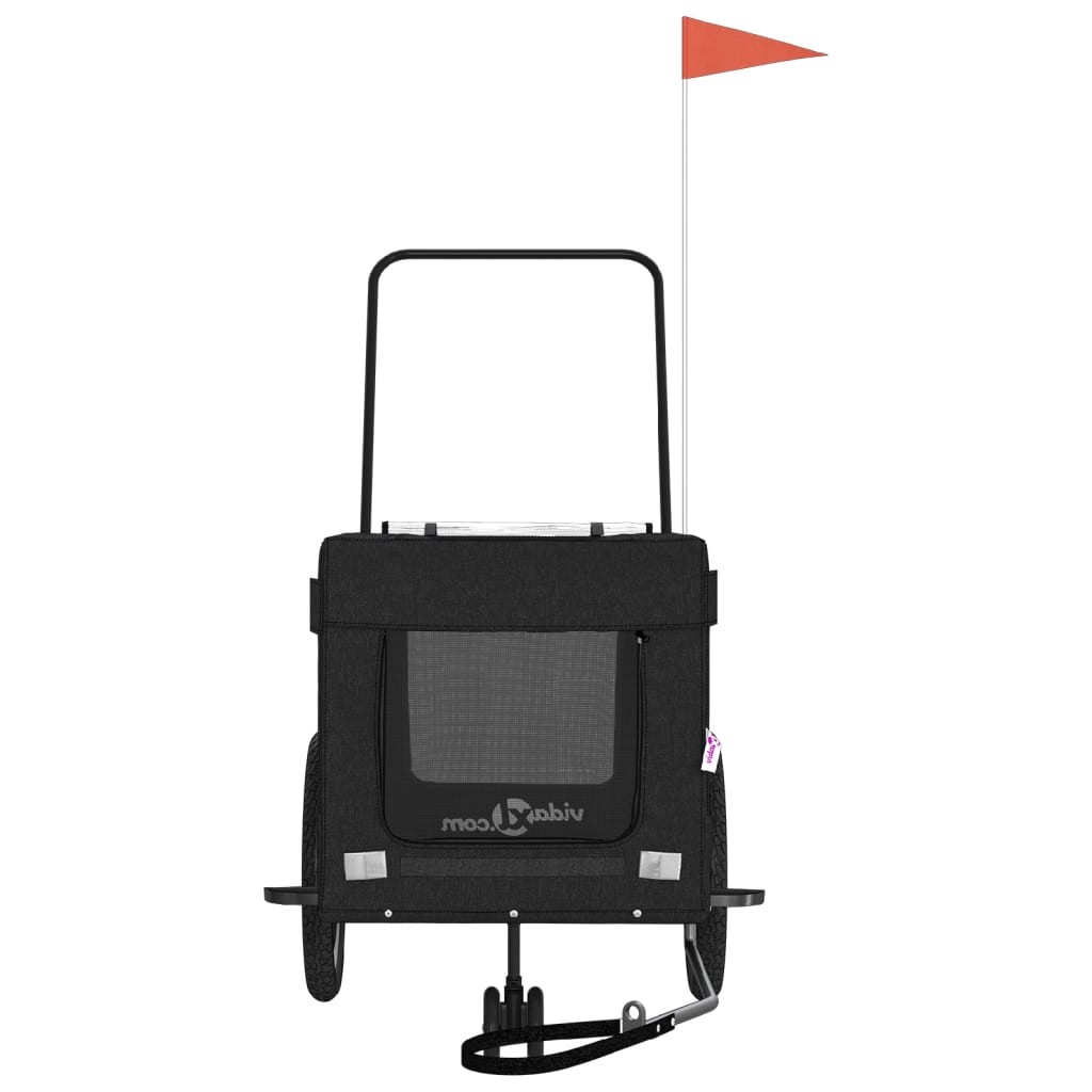 Pet Bike Trailer Black Oxford Fabric and Iron