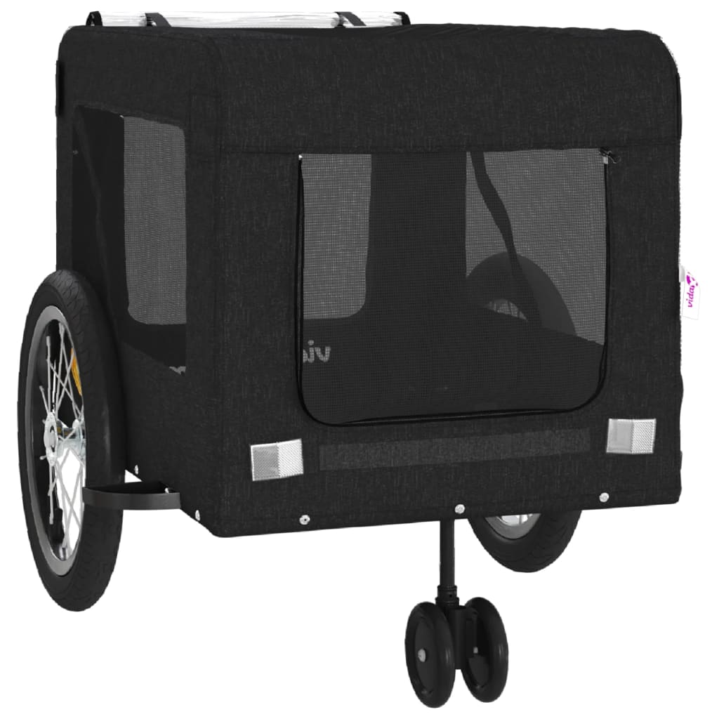 Pet Bike Trailer Black Oxford Fabric and Iron
