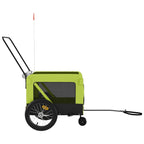 Pet Bike Trailer Green and Black Oxford Fabric and Iron