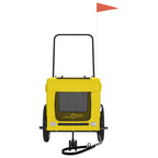 Pet Bike Trailer Yellow and Black Oxford Fabric and Iron
