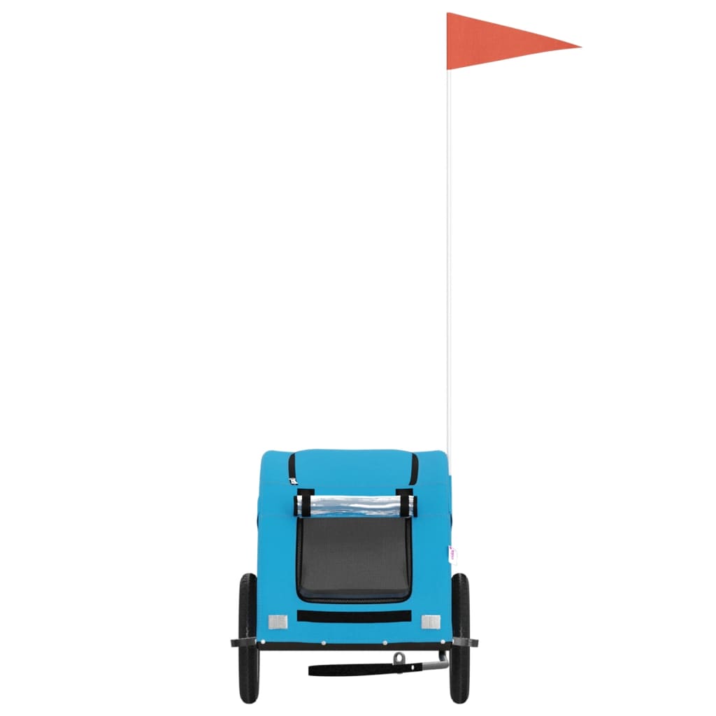 Pet Bike Trailer Blue Oxford Fabric and Iron