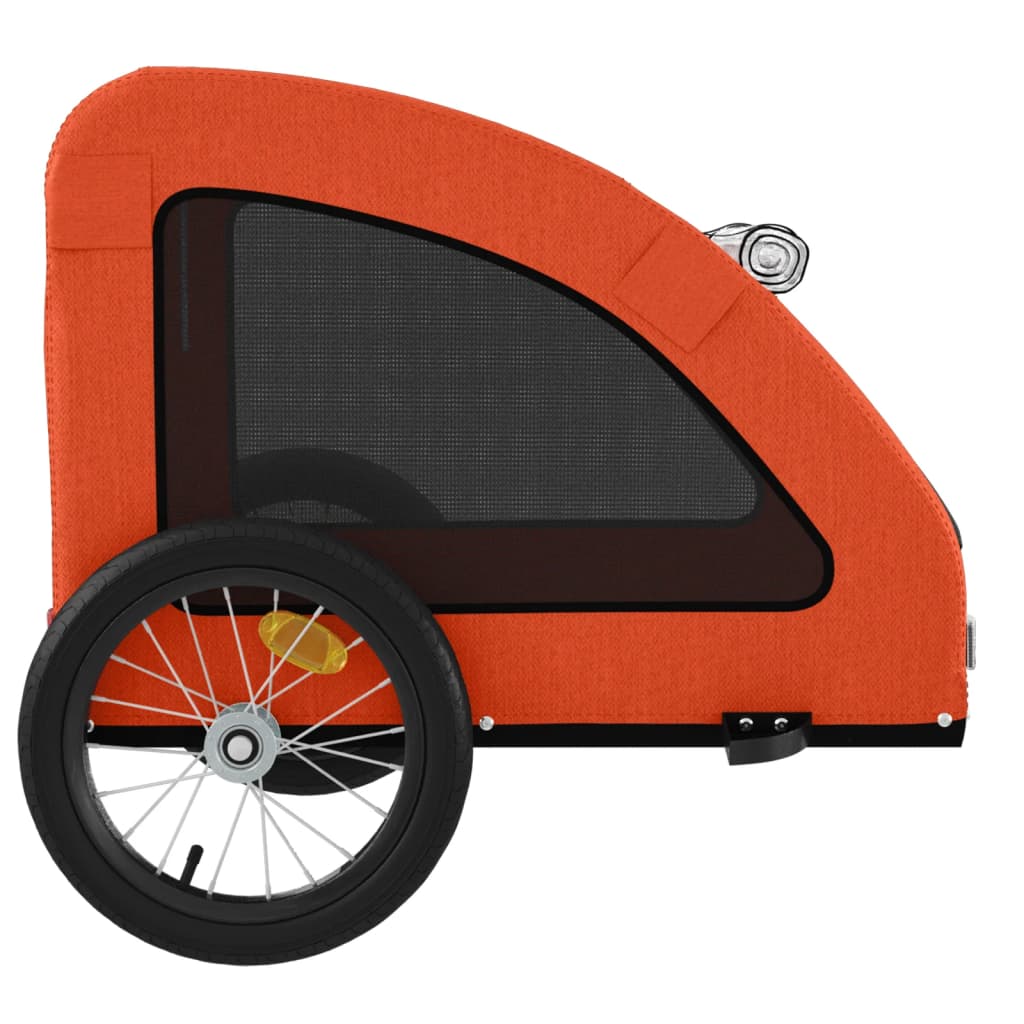 Pet Bike Trailer Orange Oxford Fabric and Iron