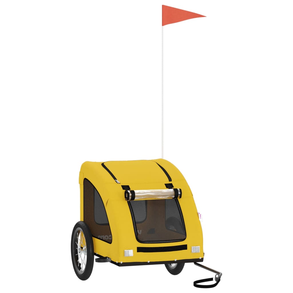 Pet Bike Trailer Yellow Oxford Fabric and Iron