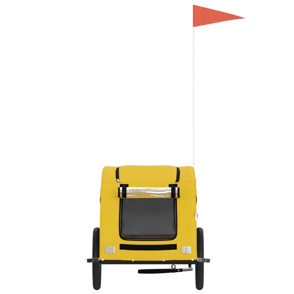 Pet Bike Trailer Yellow Oxford Fabric and Iron