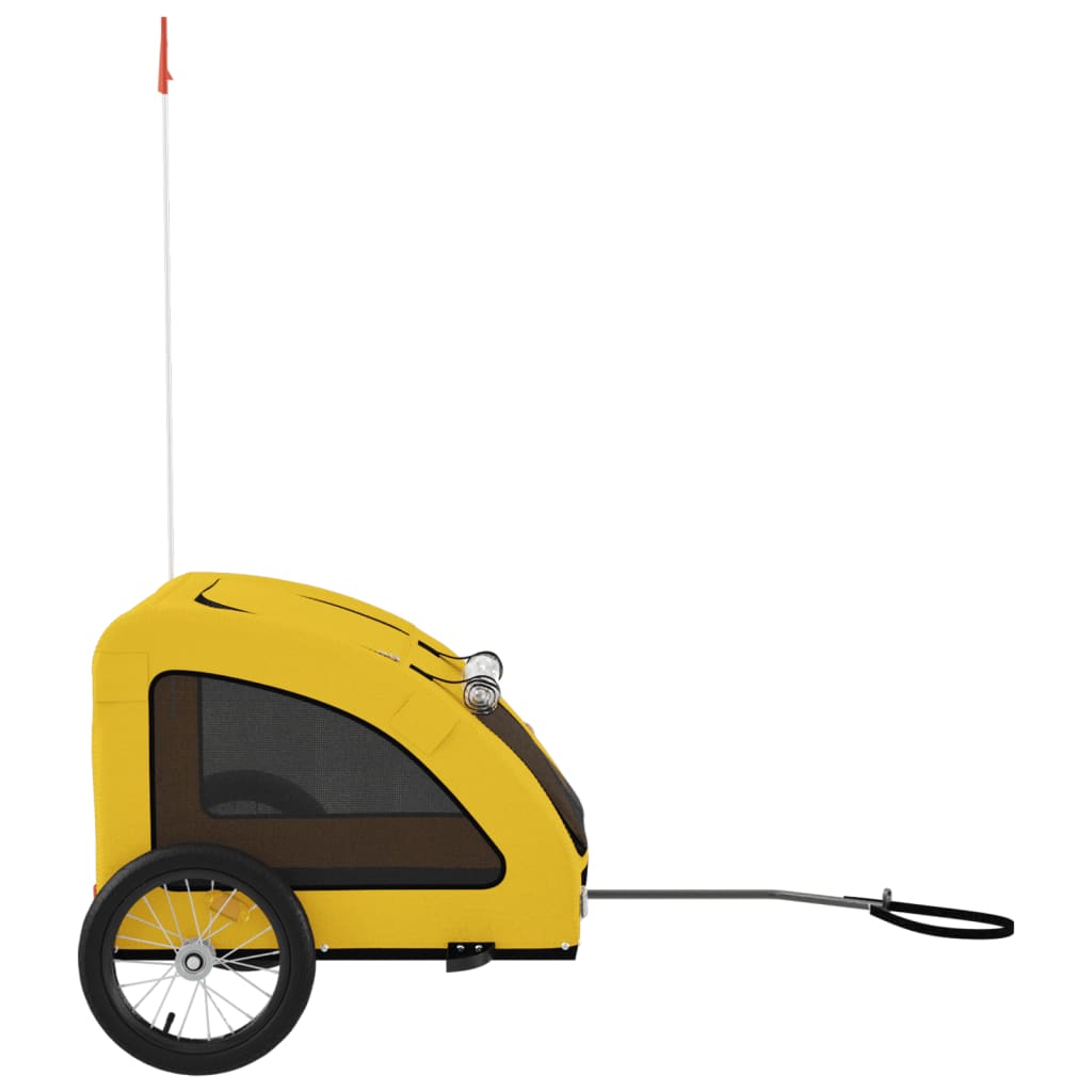 Pet Bike Trailer Yellow Oxford Fabric and Iron