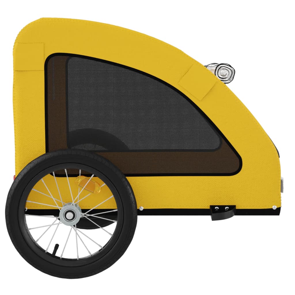 Pet Bike Trailer Yellow Oxford Fabric and Iron