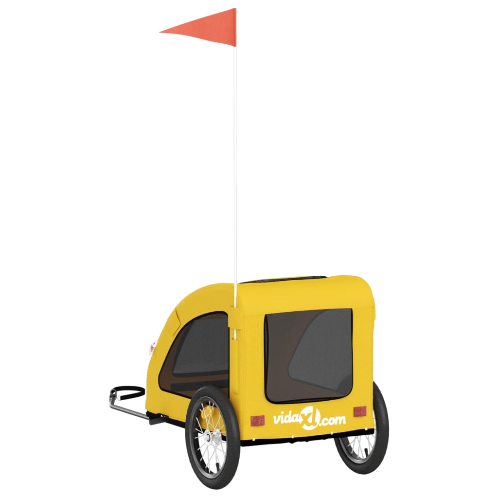 Pet Bike Trailer Yellow Oxford Fabric and Iron