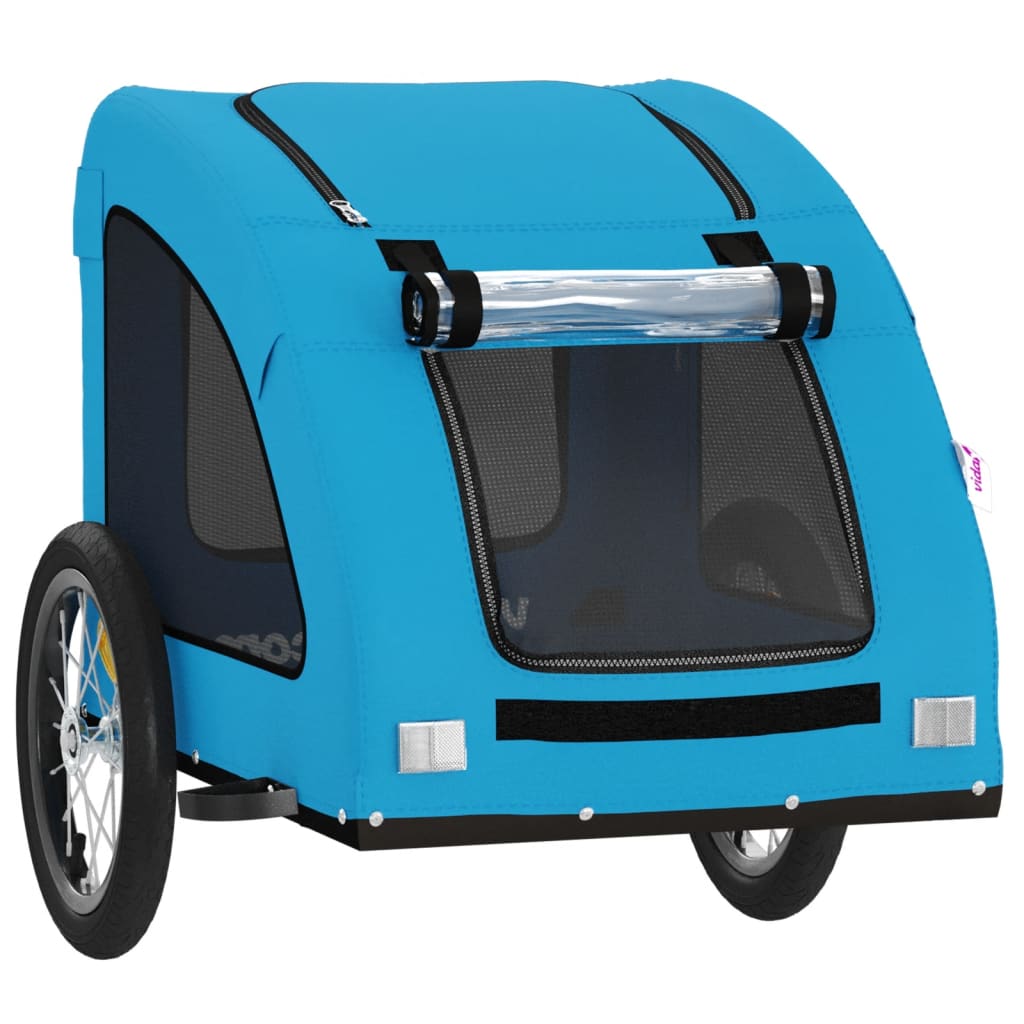 Pet Bike Trailer Blue Oxford Fabric and Iron