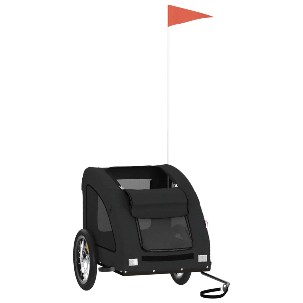 Pet Bike Trailer Black Oxford Fabric and Iron