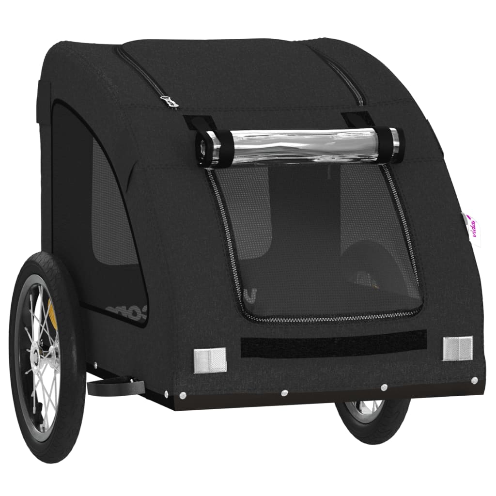 Pet Bike Trailer Black Oxford Fabric and Iron